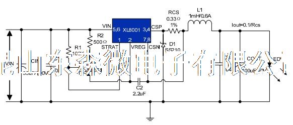 LED驅動 XL8001 AR111射燈驅動 XL8001E1 XLSEMI 芯龍 寬電壓輸入 高效率恒流驅動 機車燈驅動 機車燈電源 洗墻燈驅動電源 路燈驅動